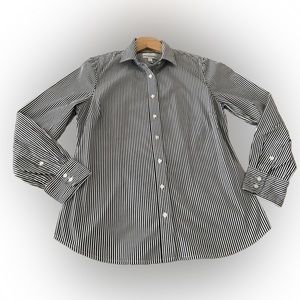 J. Crew Black and White Striped Button Down Shirt